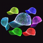 LED Kiudoptiline Helendav Pardinoka M&uuml;ts, Must & Valge - Ideaalne V&auml;litingimustes ja Esinemisr&otilde;ivastuseks Black Multicolor LED Baseball Cap