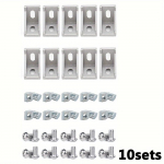 10 tk 2020 seeria alumiiniumprofiili &uuml;henduskomplekt 10 t&auml;ielikku komplekti vastupidavaid &uuml;hendusi nurgaklamber ja kinnitusdetailid 6 mm r&ouml;&ouml;baste s&uuml;steemidele 10sets h&otilde;be