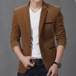 Koreap&auml;rane Slim Fit Korduroy&uuml;likond Meestele S&uuml;gis/Talv 4XL kohv