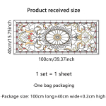 Akna staatiline kleepdekoratsioon kahepoolne suurtele klaasakendele, 1 leht vintage &auml;&auml;risemustriga, veekindel eemaldatav aknakleebis mitmev&auml;rviline
