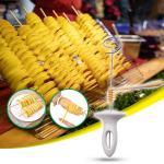 SQ kartulispiraal Manueli viilul&otilde;ikuri korduvkasutatavad kartulikeerajad roostevabast terasest laastud valge