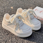 Naiste tossud Patchwork Lace Up lamedad kingad naistele Kerged naiste kingad Klassikalised valged kingad platvormtossud 35