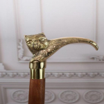 93.98 cm Cat Handle Walking Stick Wooden and Brass Walking Stick Amazing Cane Gift for Grandfather Father Home Decor