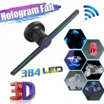 3D LED-id 384 lambihelmed HD kaugjuhtimispuldi hologramm ventilaator projektor reklaamiekraan WIFI holograafiline kuvam&auml;ngija AU
