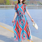 Elegantne suvine vabaaja kleit naistele, vintage riided, l&uuml;hikeste varrukatega, laiuva l&otilde;ikega, pikk kleit One Size