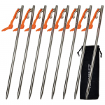 TITAN MANIA Peg Titaanist telgipulk Kerge Tugev 40cm 8 tk komplekt Telgipulk Ankur Tahke Paigaldust&ouml;&ouml;riist Soolok&auml;mping V&auml;lisk&auml;mpinguvarustus Hoiukott
