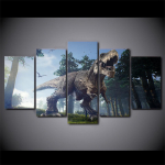 L&otilde;uendiprint Metsamaastik Pilt 5 t&uuml;kki Seinakunst Modulaarne Dinosaurused Maalimine Kaasaegne elutuba Kodukaunistus Joonista raamita 20x35cm*2 20x45cm*2 20x55cm*1