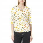 Moodsad V-kaelusega naiste 3/4 varrukatega t&ouml;&ouml;riided, tasku, tr&uuml;kiga, lahtised topid L sinine