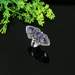 Sage Amethyst Handmade 925 Sterling Silver Jewelry Ring Size 8 m3g41