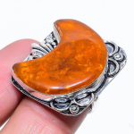 Baltic Amber Handmade 925 Sterling Silver Jewelry Ring Size 10 z4i57