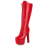 Punased k&otilde;rged p&otilde;lvikud Naistele Platvorm Seksuaalsed Luksuslikud Valged Mustad Kontsad Naiste Talvised K&otilde;rged Saapad Peo Tantsusaapad Daami Suur 45 47 punane