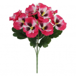 Artificial Pansy Flowers UV Resistant Fake Flowers Reusable Faux Pansy Flowers Bundle for Vase Garden Porch Patio Indoor Outdoor Home Decor punane