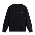 Li Ning Spordielustiili Seeria &Uuml;mmarguse Kaelusega Pikkade Varrukatega Kirjatr&uuml;kiga Huppar Unisex Huppar Must AWDUB69-7 L