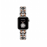 Roostevabast terasest rihm Apple Watchi seeriale 6 SE rihm 40 mm 44 mm nahast iWatch 5 4 3 k&auml;ev&otilde;ru Correa 38 mm 42 mm rihma tarvikud 42mm must/kuld