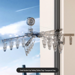 Balcony Wall-Mounted Suction Cup Drying Rack for Socks and Underwear