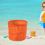 Backyard Golf Bucket Easy to Store Oxford Cloth Foldable Storage for Indoor Outdoor Family punane