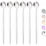 6 tk pika k&auml;epidemega j&auml;&auml;lusikas, kohvi-tee segamislusikas, roostevaba teras, roosa kuld, s&ouml;&ouml;giriistade komplekt, lauan&otilde;ud, k&ouml;&ouml;k, &otilde;htus&ouml;&ouml;giriistade komplekt h&otilde;be