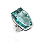 Aqua Apatite Gemstone Handmade 925 Sterling Silver Jewelry Ring Size 9 u2p36
