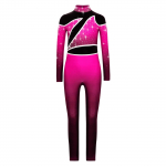 T&uuml;drukute Tantsu V&otilde;imlemise Kombinesoon V&auml;rviplokk Gradient Mock Kaelus Pikkade Varrukatega V&otilde;tmeaugu Seljaosaga S&auml;delevate Rhinestones'idega Bodysuit 5-6 Years kuum roosa v&auml;rv