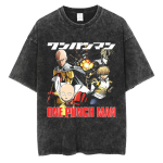 Anime ONE PUNCH MAN Saitama Naljakas graafiline tr&uuml;kitud T-s&auml;rk Meeste Naiste Pestud Puuvillased T-s&auml;rgid Suures suuruses Tee Harajuku Meeste T-s&auml;rk 3XL black