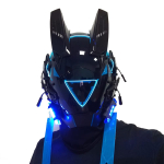 Jaupto Punk Mask Cosplay Meestele Naistele, LED Kolmnurkne Valgusmask Cosplay Halloween Sobiv Peo Muusikafestivali Aksessuaarid sinine