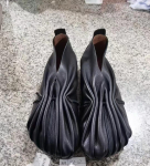 Johnature Retro K&auml;sit&ouml;&ouml; Volditud Balleriinad Ehtne Nahk &Uuml;mar Nina Pehme Tald Kerged Naiste Slip-on Kingad 39 must