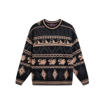 Li Ning Sport Lifestyle Series Varanduse kogumine Pullover &Uuml;mara kaelusega Vabaaja Pikkade varrukatega Kootud kampsun Unisex kampsun Must AMBU025-1 L