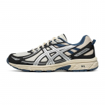 Asics Gel-Venture 6 Uus haarduvus Vastupidav Hingav Tagasil&ouml;&ouml;giga Madal Kanna Maastikujooksusaapad Meeste toss Valge Must 1011B550-105 39.5