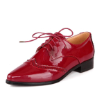 Mood Kevad S&uuml;gis Naiste Oxford Korterid Brogue Lakknahk Must Kontor V&auml;ljapandud Tald Naiste Terav Nina Ballett Derby Kingad Daamid 34-43 38 punane