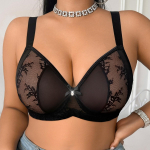 Seksikas t&uuml;llist polsterduseta mugav hingav naiste aluspesu push-up ja k&uuml;lgedelt pinguldava teraskaarega, pluss suuruses rinnahoidja 90D