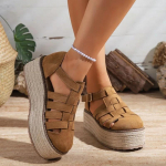 Moodsad Naiste Kingad 2025 Uued Closed Toe Naiste Sandaalid Moodne Pandlaga Rihm Vabaaja Suvi Suurused Retro Rooma Platvormsandaalidzapatos 35 pruun