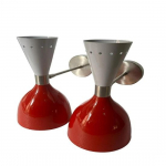 Punased ja valged sajandi keskpaiga modernsed seinavalgustid Messingist topeltkoonusega tualettlaua seinavalgusti Kodu-kontori moodne ruumikujundus Valgusti