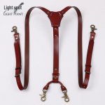 Pealmine kiht lehmanahast meeste traksid kukkumisvastase konksluku pandlaga punane/pruun