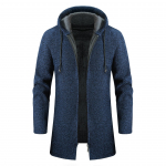 Meeste kampsunid mantel S&uuml;gis Talv Uus soe t&otilde;mblukk Keskmine pikk sametkardigan Kampsunid Meeste vabaaja kudumid Palus kampsun mantel Meeste riided 5XL tumesinine v&auml;rv