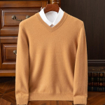 Meeste 100% meriinovilla ka&scaron;miir V-kaelusega kampsun Pullover Smart Casual P&otilde;hiline Pika varrukaga Kudumid R&otilde;ivad Topid S&uuml;gis Talv M