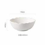 Valge triibuline lillekujuline kauss keraamiline paks supikauss pastakauss puuviljasalati kausid magustoidu suupistekaussid erin&otilde;ud