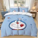 Jaapani anime Dora-emon Tekk Tekikott Padjap&uuml;&uuml;r 3D Prinditud D-Doraemon Voodipesukomplekt Tekikate Lastele ja T&uuml;drukutele Poistele Teismelistele 100x135cm-2pcs