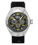 Invicta Racing Silikoonrihm Must sihver Kvarts 47724 Meeste k&auml;ekell must