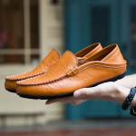 Ehtne Nahk Meeste Vabaajajalatsid Luksusbr&auml;ndi Disainer Meeste Mokassiinid Hingavad Slip-on Meeste Paadikingad Suurused 37-47 47 kollane