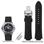 Uus Nailonist L&otilde;uend Nahast P&otilde;hjaga K&auml;ekella Rihm Casio Edifice Seeria GST-B400 EFB-680 ECB-10D Kellarihm Silikoonrihm K&auml;epael 26mm-14mm black