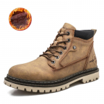 Meeste k&otilde;rge s&auml;&auml;rega pluss suuruses s&uuml;gis-talvised meeste nahksaapad, Briti saapad, meeste vabaaja t&ouml;&ouml;saapad, k&otilde;rge s&auml;&auml;rega pluss seemisnahast saapad 45 khaki