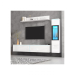 Seinakomplekt - MUVOE - Valge - 1 x seinakapp - 1 x riiul - 1 x TV-alus valge