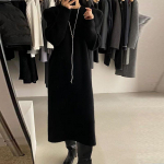 Kootud kampsun &Uuml;hev&auml;rviline Keskmise pikkusega kleit &Uuml;le p&otilde;lve Pullover Kootud Lai P&otilde;hi &Uuml;le p&otilde;lve &Uuml;hev&auml;rviline Naised one size must