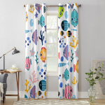 Multifilmsed Loomad Kala Korallid Karbid Akna Kardinad Elutuppa Magamistuppa Kardin Moodsad K&ouml;&ouml;gi Rulood Draperiid Kardinad 135W x 60H(cm) x1
