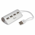 4-pordiline USB-jaotur Quick Media 222504 Apple'i kiirvahetusega valge alumiinium