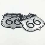 Fogman Embleem Route 66 Kleebis Auto Mootorratas Alumiinium Retro Kleebis Route 66 Kaubad Komplekt 2 tk must