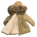 T&uuml;drukute talvemantel &uuml;hev&auml;rviline m&uuml;ts pluss sametpuuvillane mantel, moodne 150