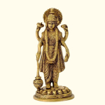 100% puhas messing Lord Vishnu Narayan klubiga messingist kuju, kuldne - 7 tolli brown