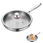 Titaanist pann Pro, Titaanist pann kaanega, Kriimustuskindel, Mittekleepuv titaanist toitumispann toiduvalmistamiseks S h&otilde;be