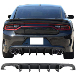 Tagumise kaitseraua difuusor &uuml;hilduv 20152025 Dodge Charger IKON V2 stiiliga s&uuml;sinikkiust tr&uuml;kiga nelja v&auml;ljalaskeava tagumise difuusori huul Sha United States